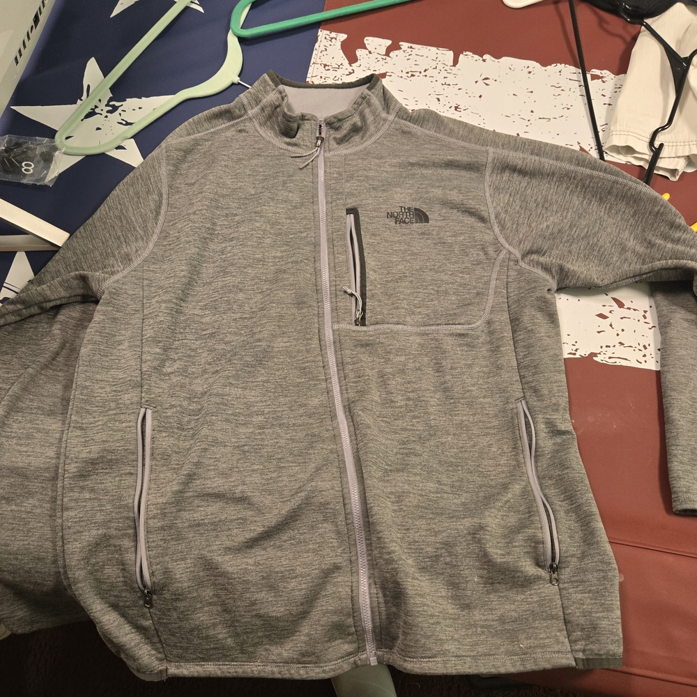 The North Face Men's Heathered Gray Zip-Up Sweater